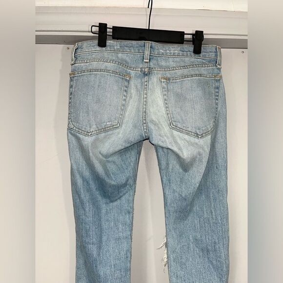 Rag and Bone The Dre Light Wash Heavily Distressed Boyfriend Jeans Size 25 - Picture 12 of 13